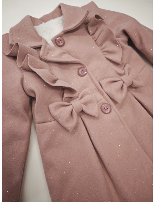 Παιδικό Παλτό "Vintage Rose" με Βολάν & Φιόγκους