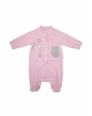 Βρεφικό Φορμάκι "Dolce Sorriso" με Σκουφάκι – Ροζ