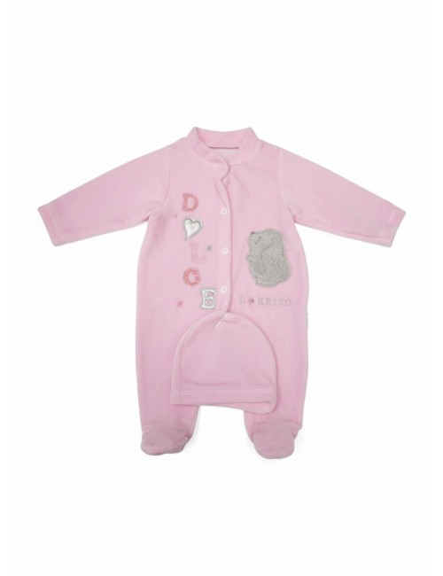 Βρεφικό Φορμάκι "Dolce Sorriso" με Σκουφάκι – Ροζ