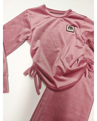 Παιδικό Σετ Φόρμας Velour – Dusty Pink