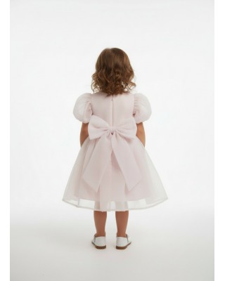 Παιδικό Φόρεμα "Nude Elegance" με Τούλι & Εντυπωσιακό Φιόγκο