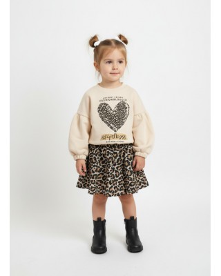 Παιδικό Σετ "Leopard Fashion Blogger" – Μπλούζα & Φούστα