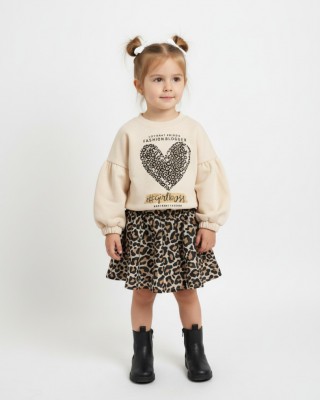Παιδικό Σετ "Leopard Fashion Blogger" – Μπλούζα & Φούστα