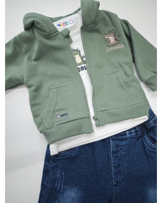 Παιδικό Σετ 3 Τεμαχίων "Little Crocodile" - Πράσινο