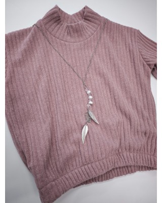 Παιδικό Σετ Rib Πλεκτό - Μοβ/Σάπιο Μήλο