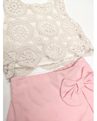 Παιδικό Σετ Δαντελένιο Τοπ & Φούστα-Σορτς (Skort)