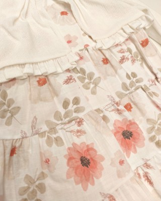 Παιδικό Φλόραλ Φόρεμα με Πλεκτή Ζακέτα (Σετ 2 Τεμαχίων)