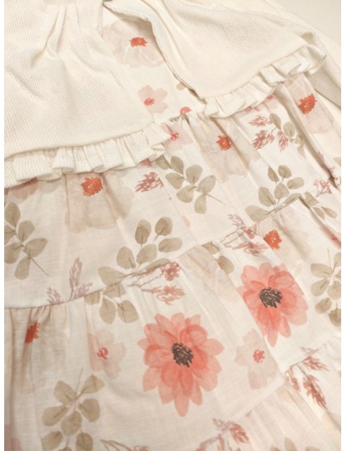 Παιδικό Φλόραλ Φόρεμα με Πλεκτή Ζακέτα (Σετ 2 Τεμαχίων)