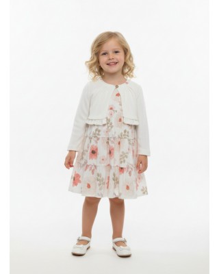 Παιδικό Φλόραλ Φόρεμα με Πλεκτή Ζακέτα (Σετ 2 Τεμαχίων)