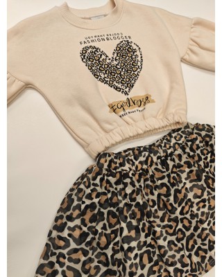 Παιδικό Σετ "Leopard Fashion Blogger" – Μπλούζα & Φούστα