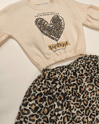 Παιδικό Σετ "Leopard Fashion Blogger" – Μπλούζα & Φούστα