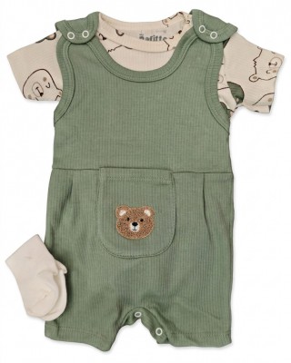 Βρεφικό Σετ 3 Τεμαχίων "Teddy Bear" - Khaki