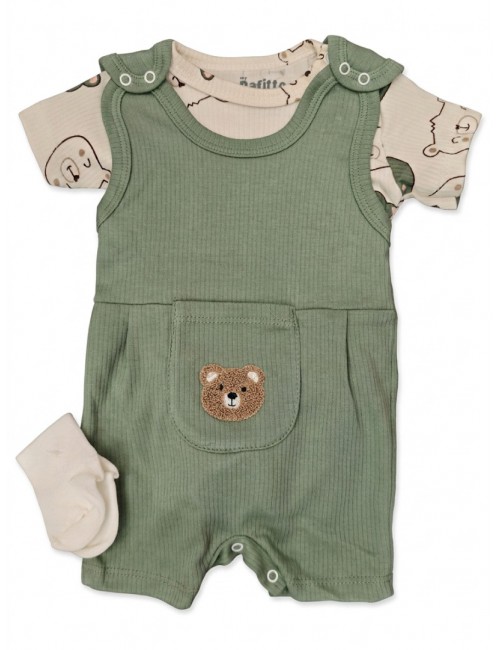 Βρεφικό Σετ 3 Τεμαχίων "Teddy Bear" - Khaki