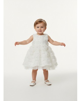 Βρεφικό Φόρεμα "Rosette Dream" - Εκρού 