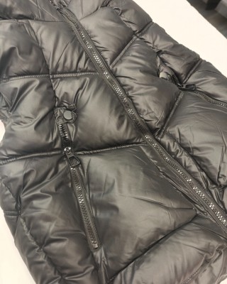 Παιδικό Αμάνικο Μπουφάν Καπιτονέ με Κουκούλα - Μαύρο