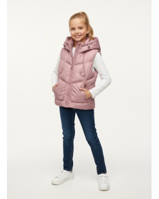 Παιδικό Αμάνικο Μπουφάν (Gilet) με Κουκούλα - Σάπιο Μήλο