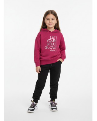Παιδικό Σετ Φόρμας "Let Your Soul Glow" – Φούξια/Μαύρο