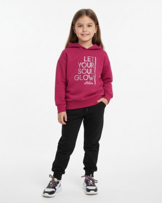 Παιδικό Σετ Φόρμας "Let Your Soul Glow" – Φούξια/Μαύρο