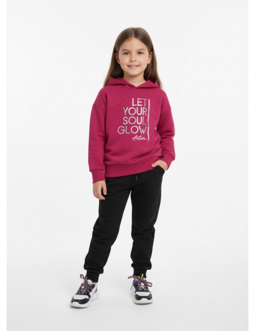 Παιδικό Σετ Φόρμας "Let Your Soul Glow" – Φούξια/Μαύρο
