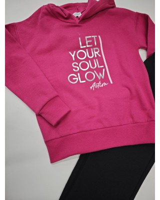 Παιδικό Σετ Φόρμας "Let Your Soul Glow" – Φούξια/Μαύρο