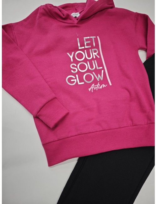 Παιδικό Σετ Φόρμας "Let Your Soul Glow" – Φούξια/Μαύρο