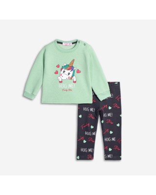 Σετ μπλουζοφόρεμα+κολάν μηνών κορίτσι "HUG ME"