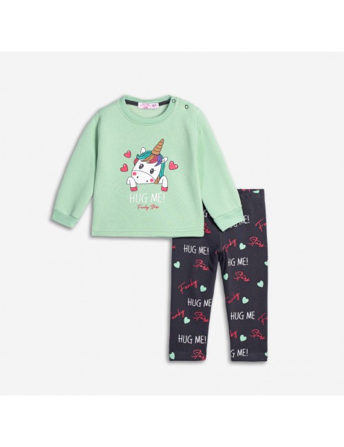 Σετ μπλουζοφόρεμα+κολάν μηνών κορίτσι "HUG ME"