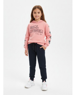 Παιδικό Σετ Φόρμας "Girl Power" - Σομόν/Σκούρο Μπλε