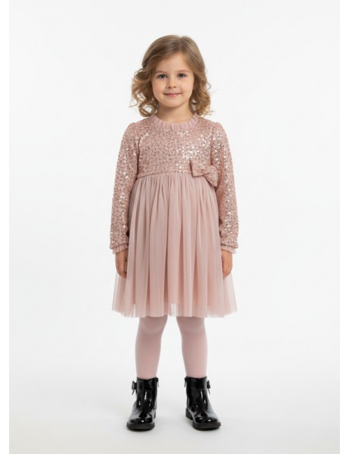 Παιδικό Φόρεμα "Sparkle Rose" με Παγιέτες & Τούλι