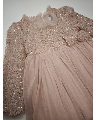 Παιδικό Φόρεμα "Sparkle Rose" με Παγιέτες & Τούλι