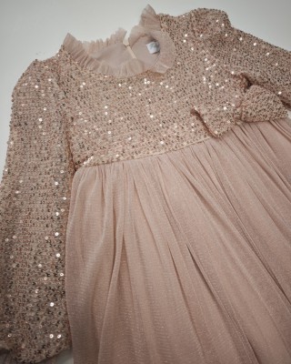 Παιδικό Φόρεμα "Sparkle Rose" με Παγιέτες & Τούλι