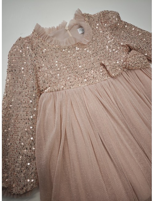 Παιδικό Φόρεμα "Sparkle Rose" με Παγιέτες & Τούλι