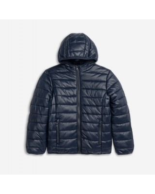 Παιδικό Μπουφάν Puffer με Κουκούλα - Μπλε Σκούρο