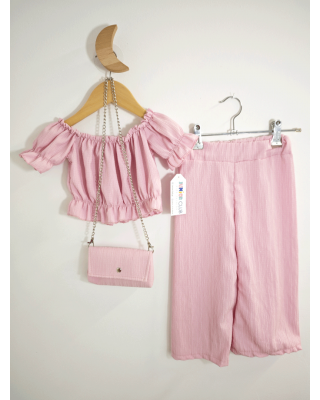 Σετ με παντελόνα & Τσάντα ροζ